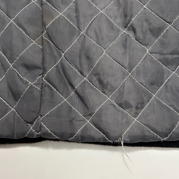 Utex Wool Blend Shirt Jacket Mens XL Burgundy Gray Plaid Quilted Lining Shacket - Picture 15 of 16